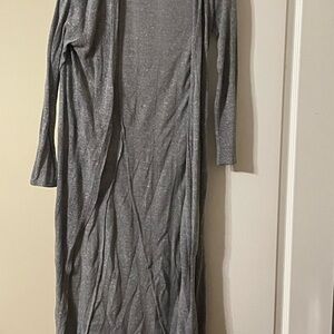 Gray light weight long cardigan